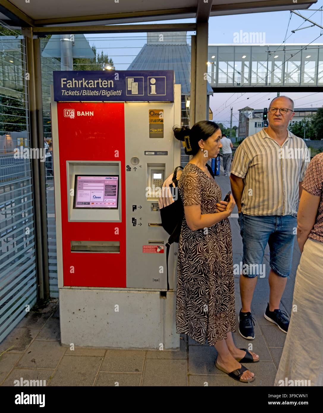 Deutsche Bahn DB ticket machine at a German railway station. Stock Photo