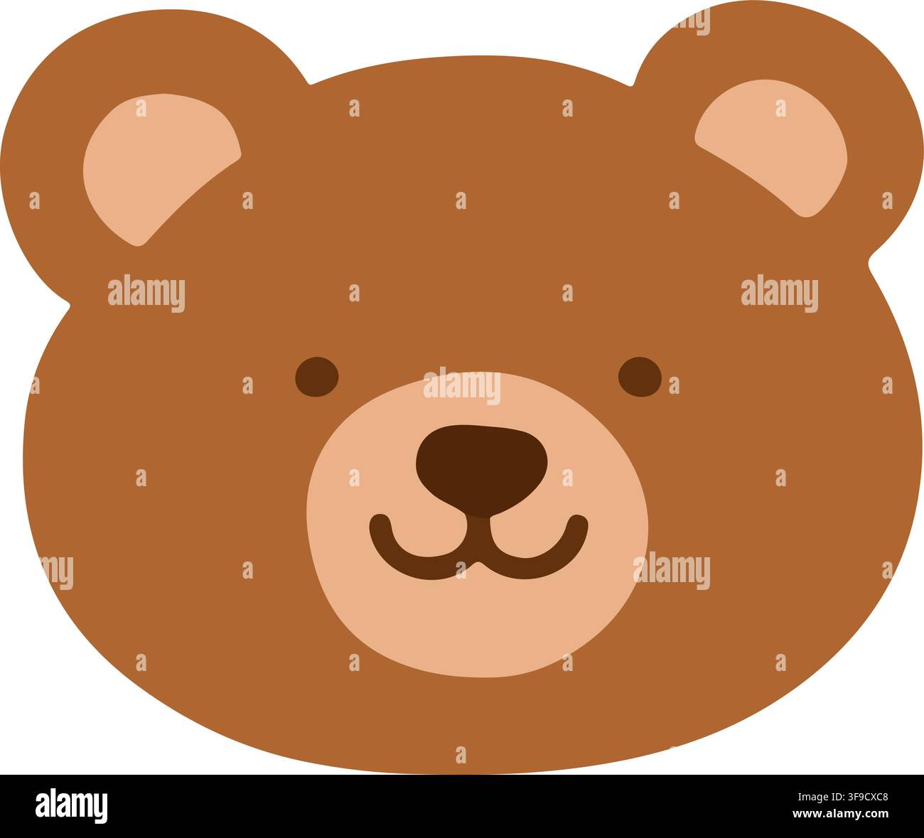 Simple and flat brown Bear Stock Vector