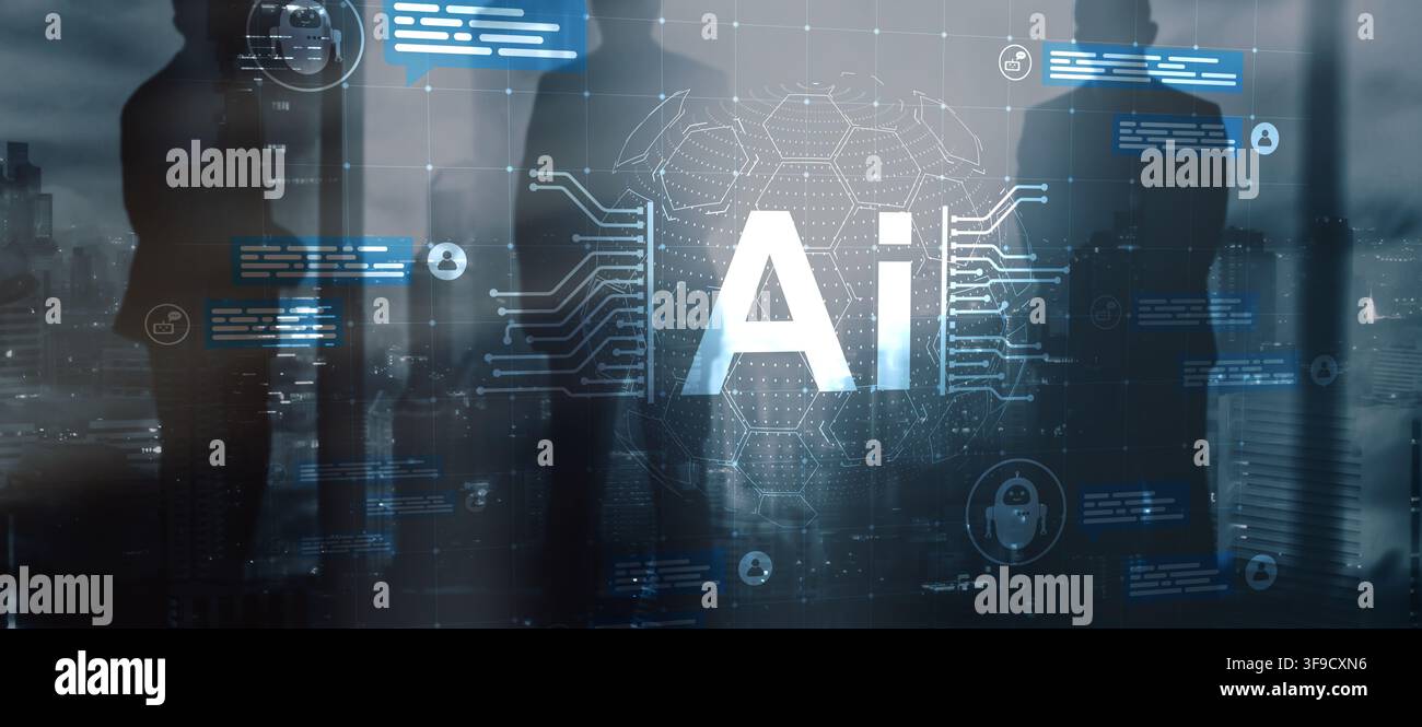 AI artificial intelligence platform for business automation with digital user interaction Stock Photo