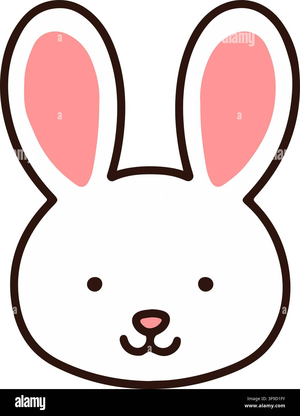 Outlined simple and cute bunny Stock Vector