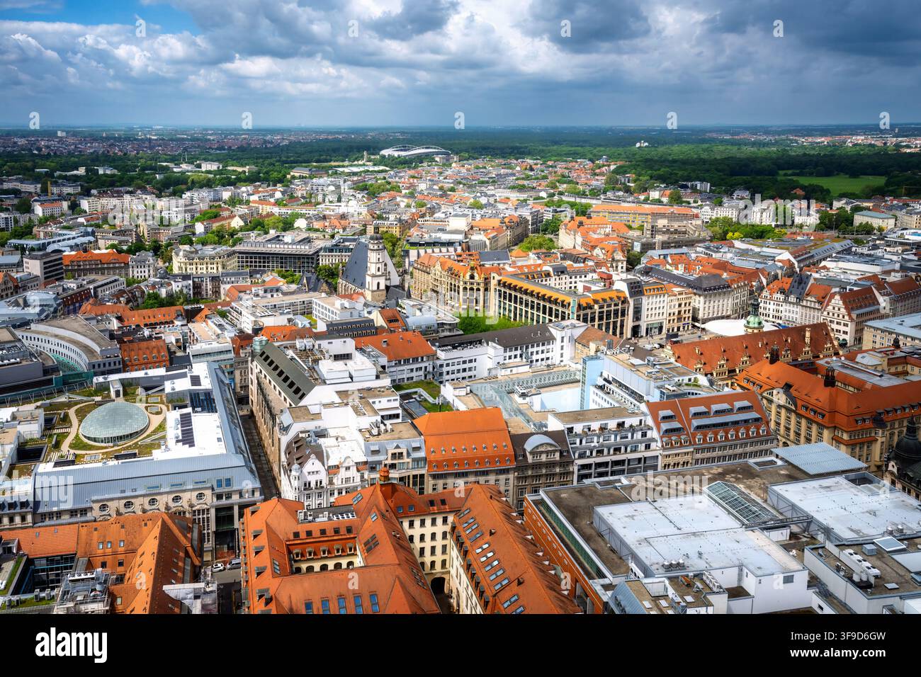 Leipzig, Germany aerial view. Cityscape with Zentrum and
