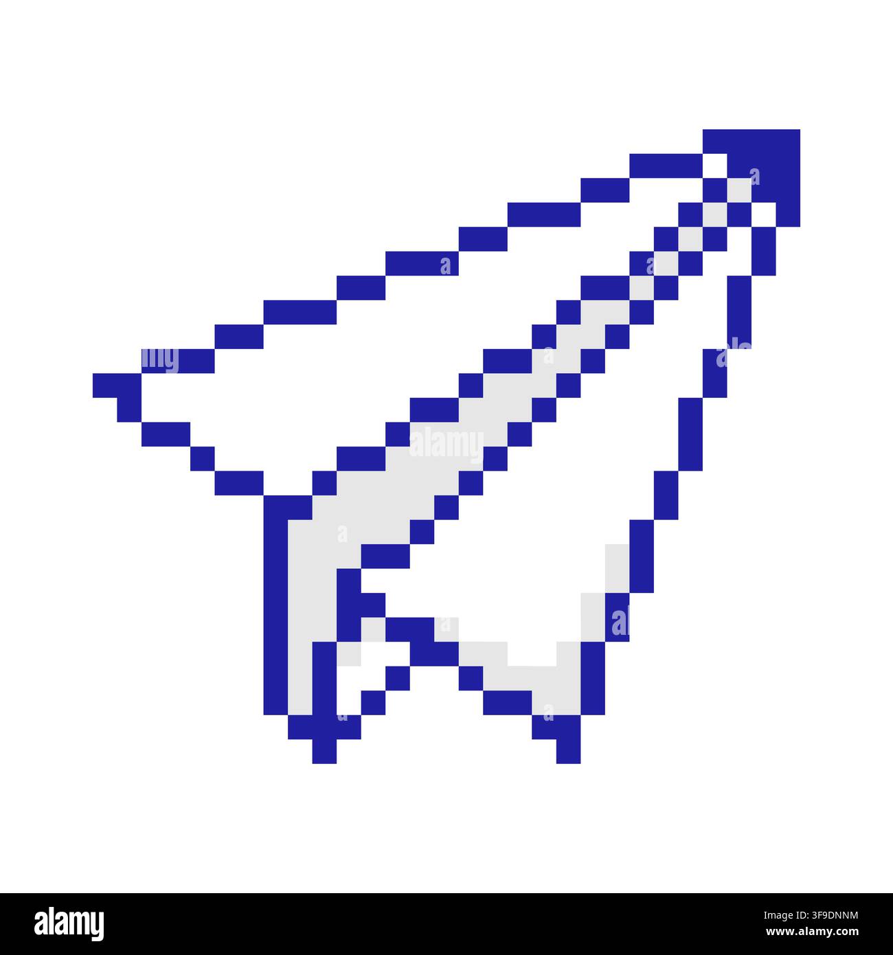 Pixel Art Paper Plane Isolated on White Background. Vector illustration Stock Vector