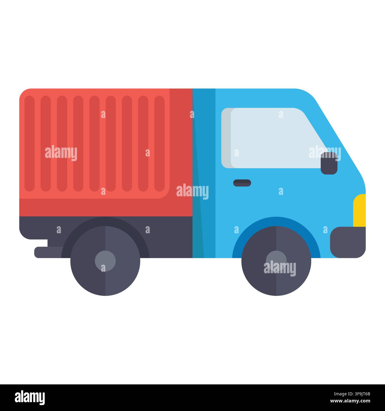 Blue and red mini cargo delivery truck vehicle icon for commercial transport and shipping logistics Stock Vector