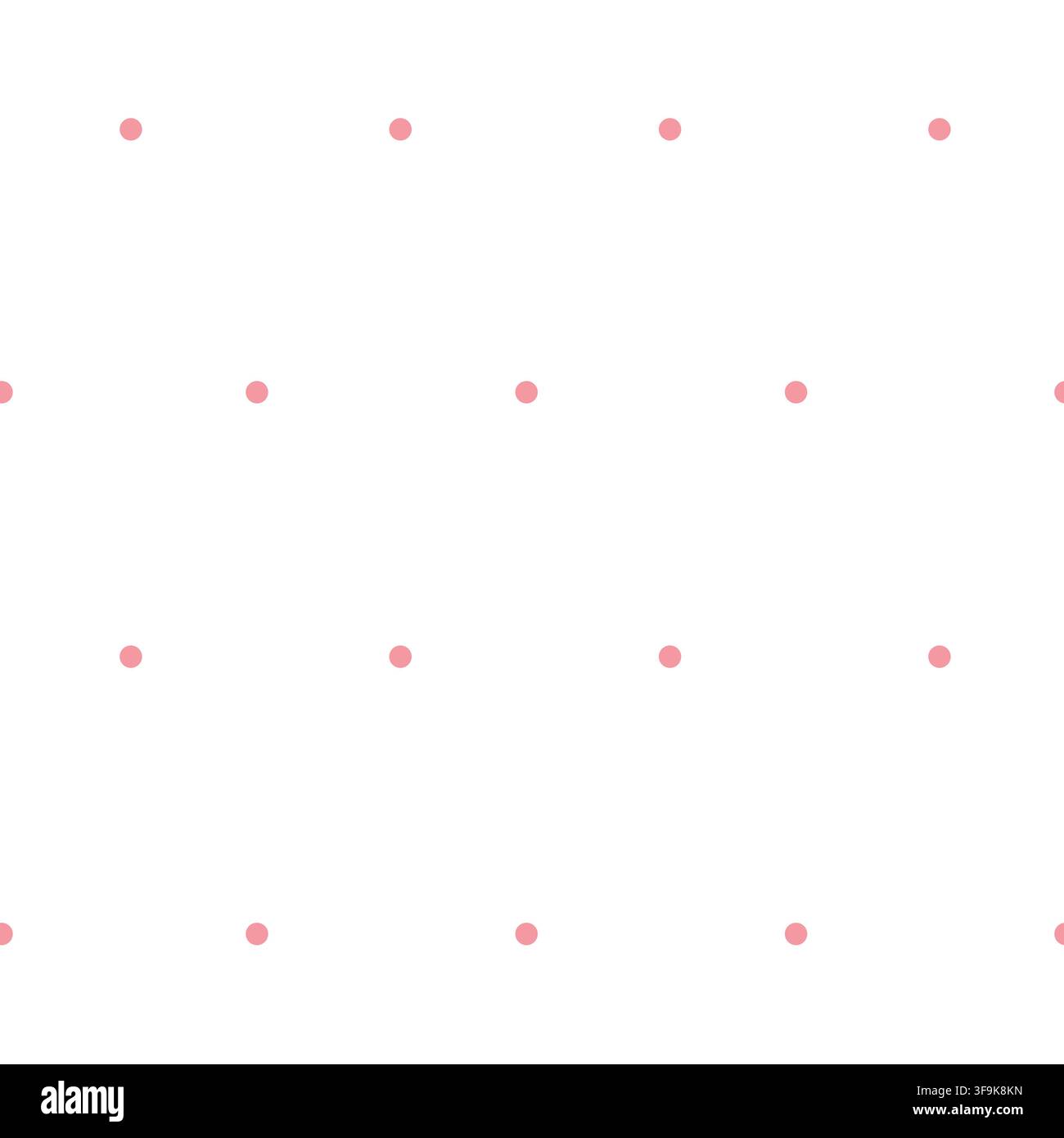 Seamless pink polka dot pattern on white background, sparse evenly spaced circles in a minimal vector style for fabric, wallpaper, wrapping paper Stock Vector