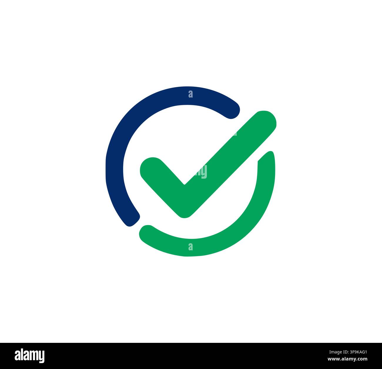 Circular Check Mark Logo Design For Secure Business Approval System Stock Vector