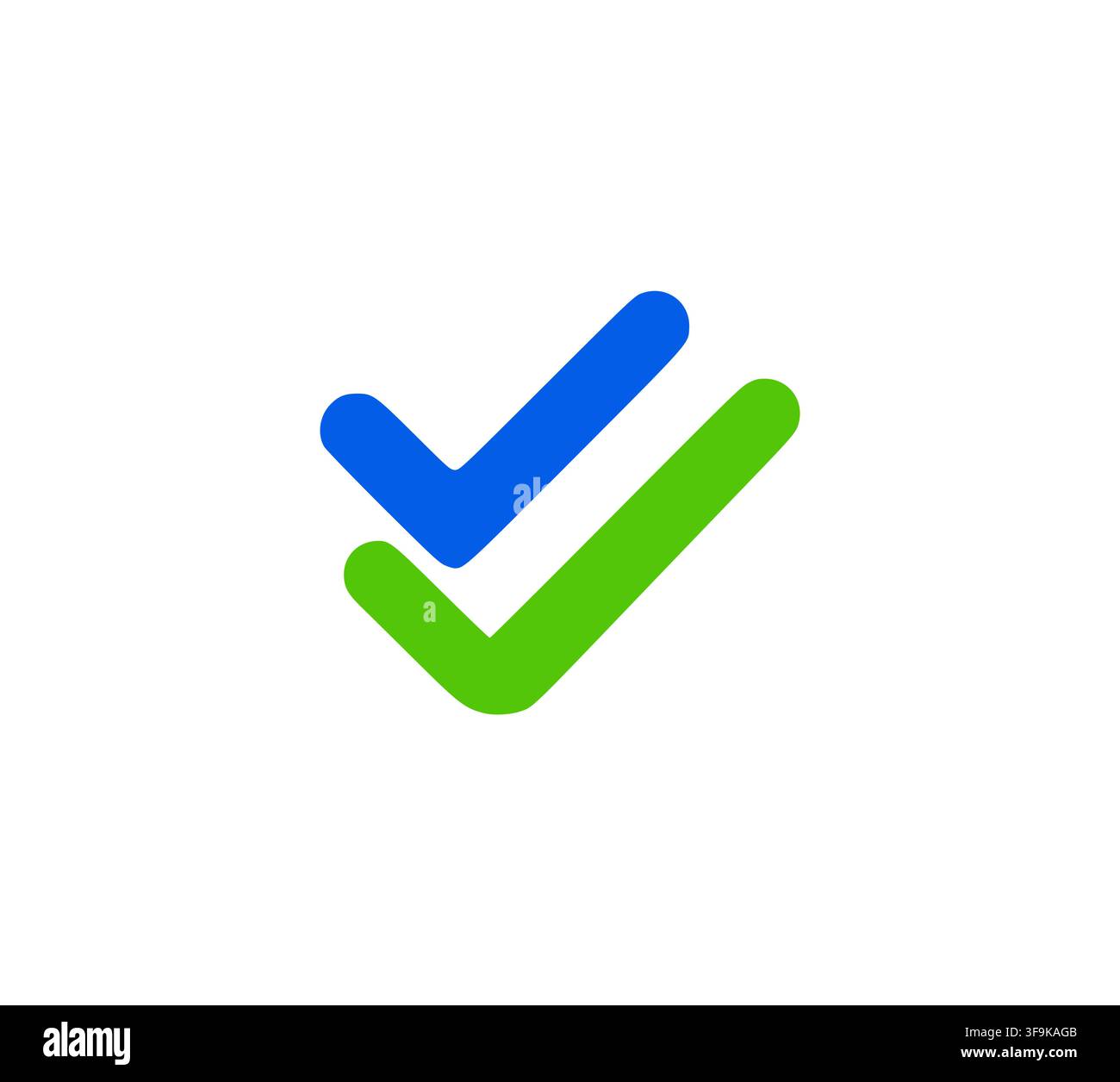 Double Check Mark Icon Vector For Complete Task Verification Status Stock Vector