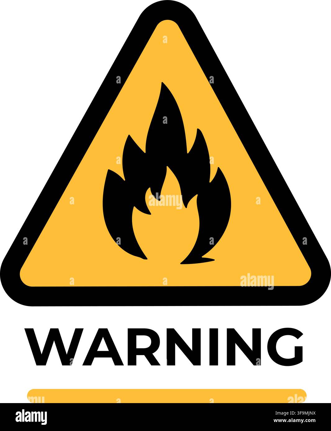 Flammable Material Fire Hazard Warning Sign Stock Vector