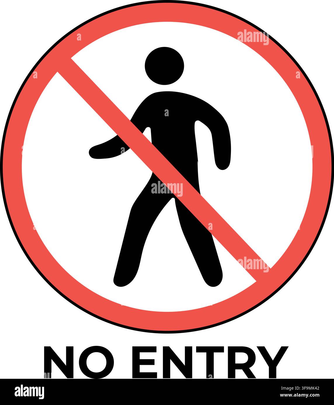 No Entry Pedestrian Prohibition Sign Stock Vector