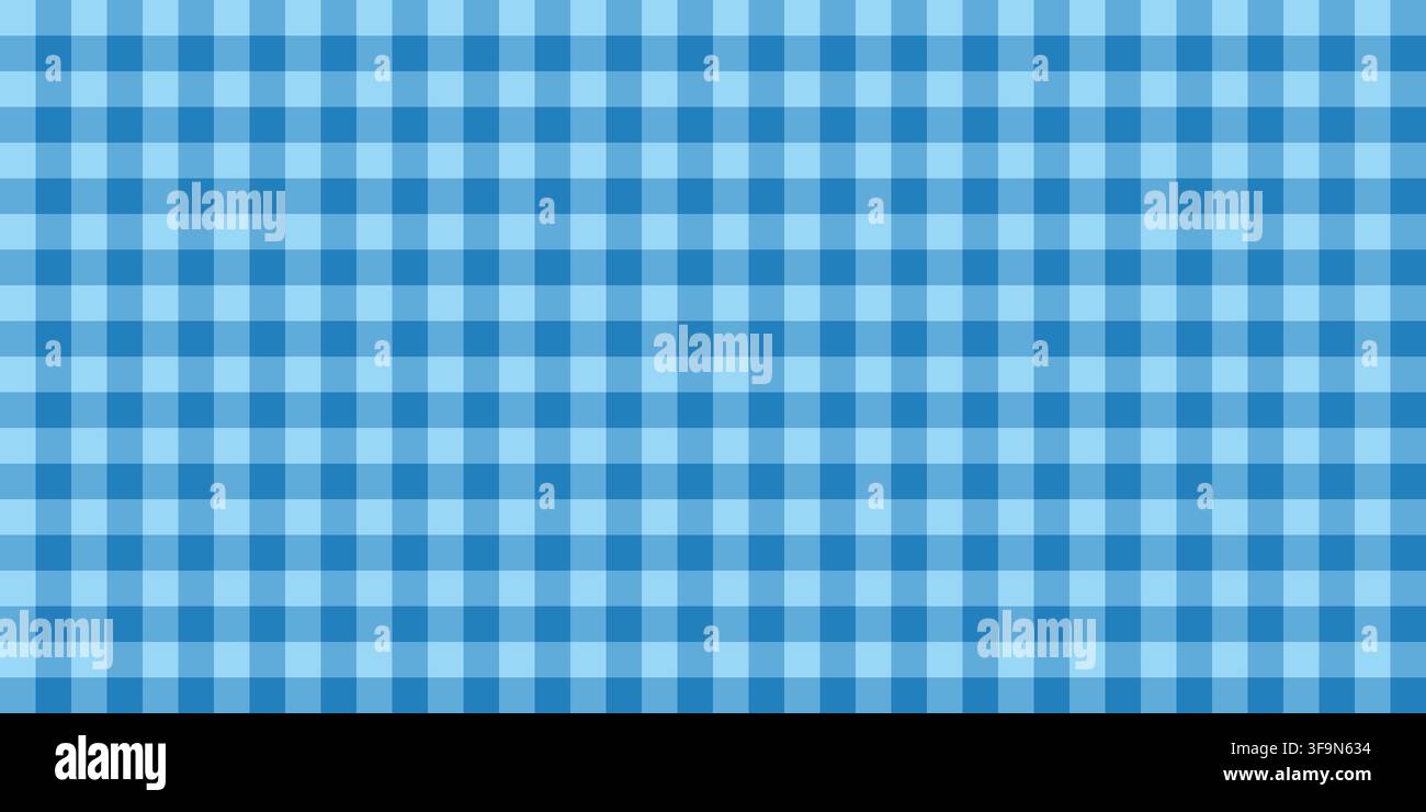 Blue Gingham Seamless Pattern, Vichy Checkered Textile Background Stock Vector