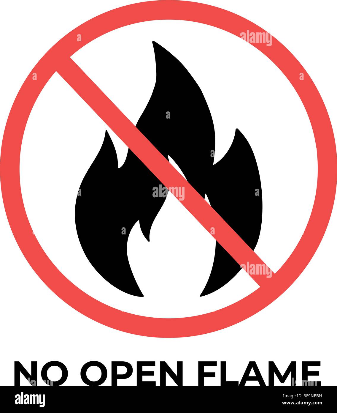 No Open Flame Prohibition Sign Stock Vector