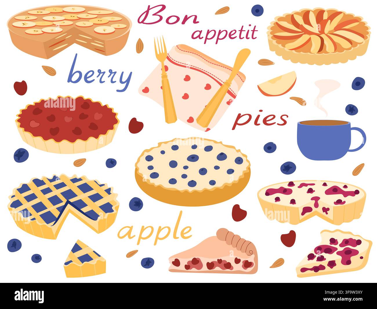 Apple pie slice clipart hi-res stock photography and images