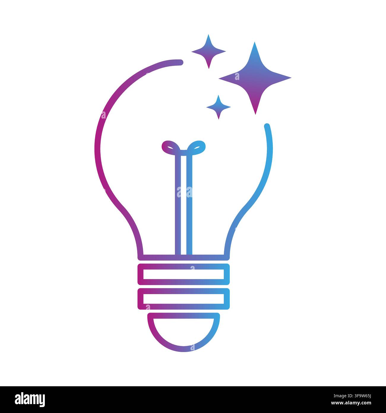 Lightbulb glass idea gradient vector icon features ai sparkles. It visualizes smart innovation and creative concepts Stock Vector