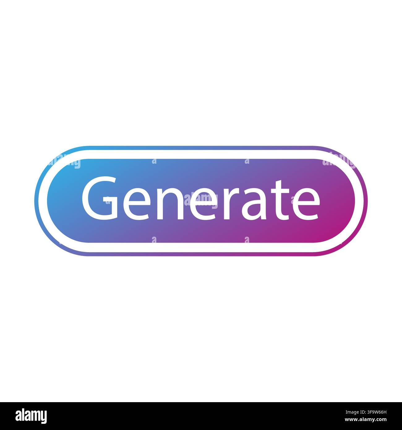 Generate text button gradient vector icon features ai interface. It highlights smart automated content creation Stock Vector