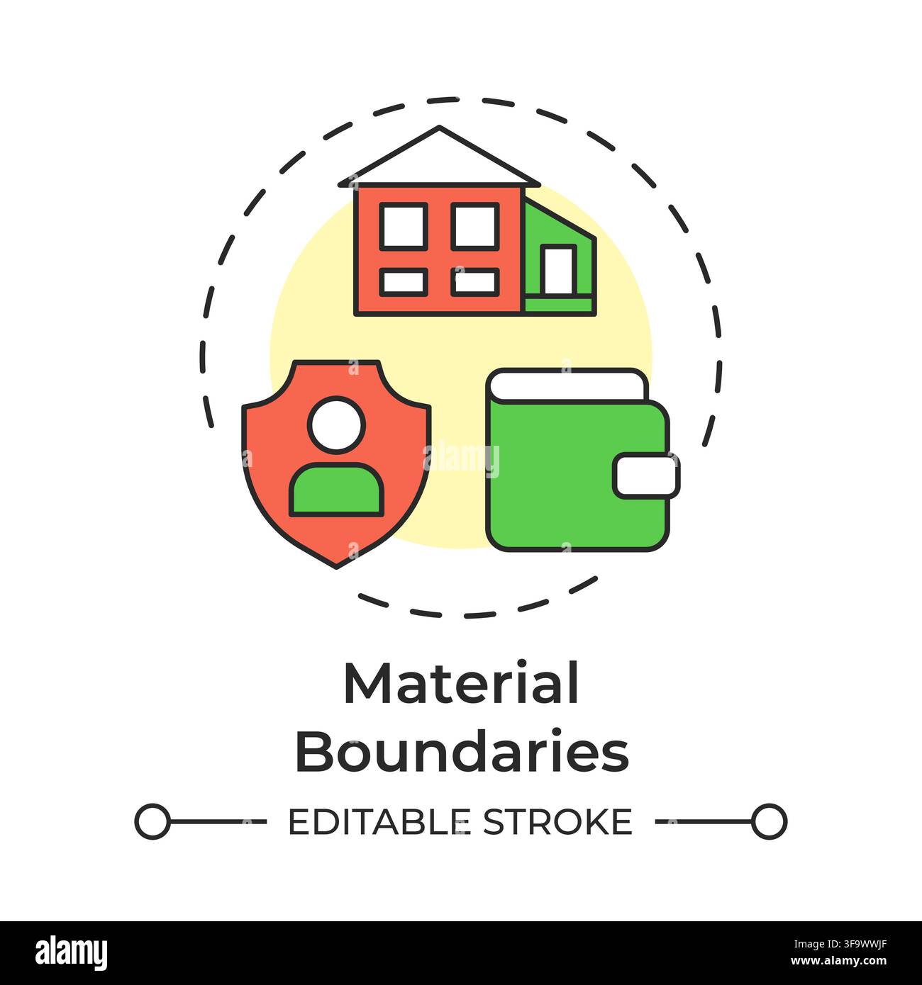 Material boundaries multi color concept icon Stock Vector