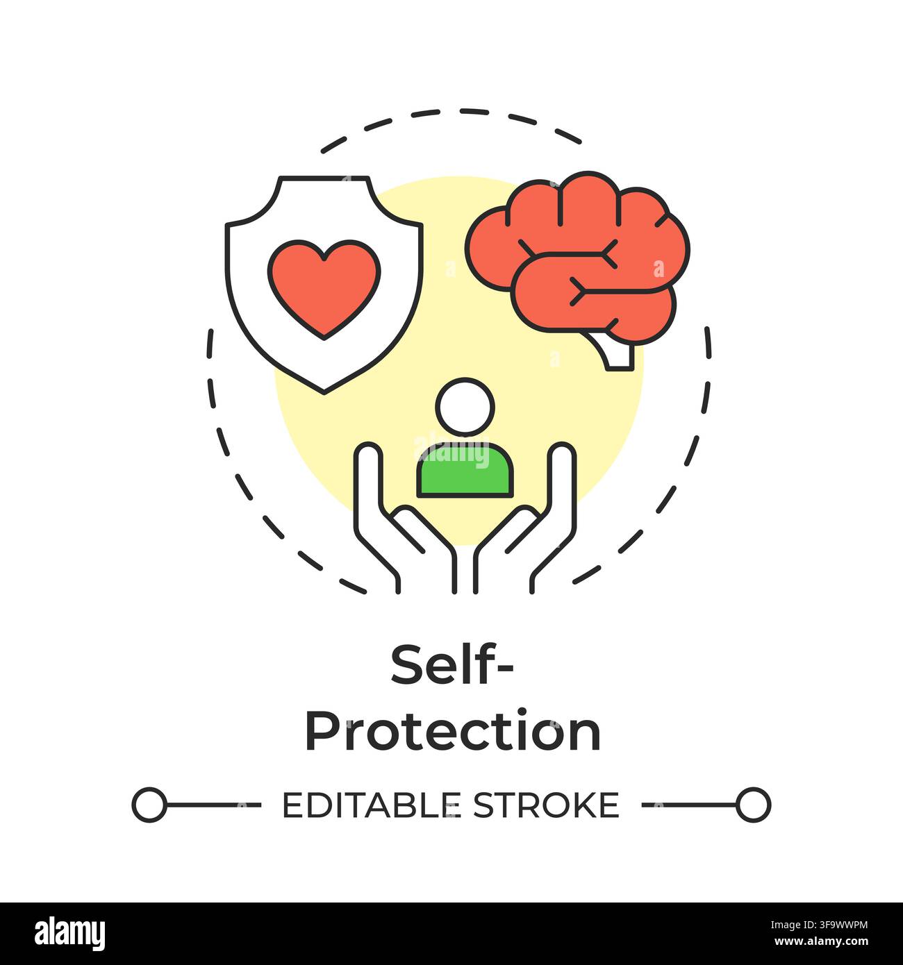 Self protection multi color concept icon Stock Vector