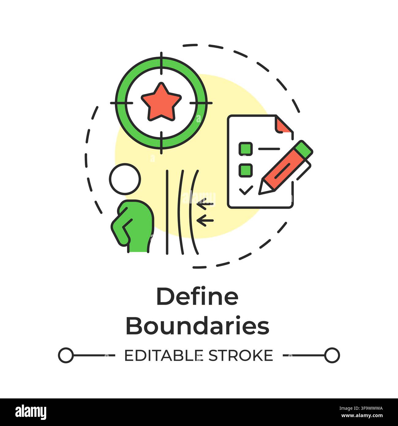 Define boundaries multi color concept icon Stock Vector
