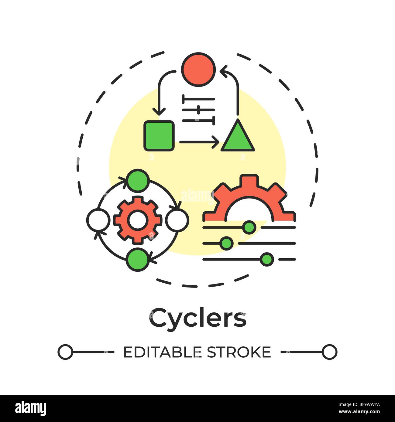 Cyclers multi color concept icon Stock Vector