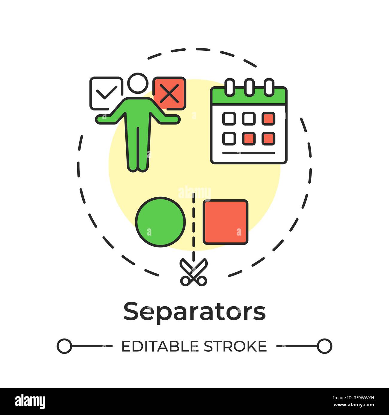 Separators multi color concept icon Stock Vector