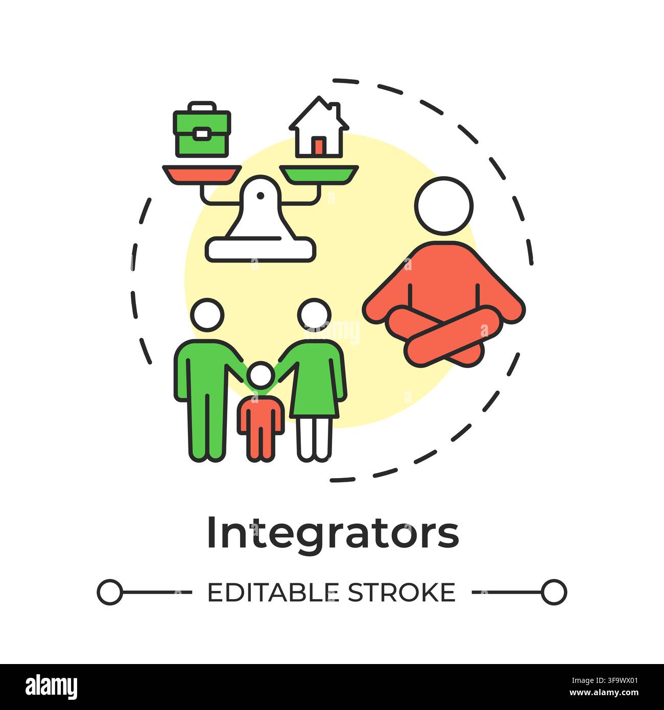Integrators multi color concept icon Stock Vector