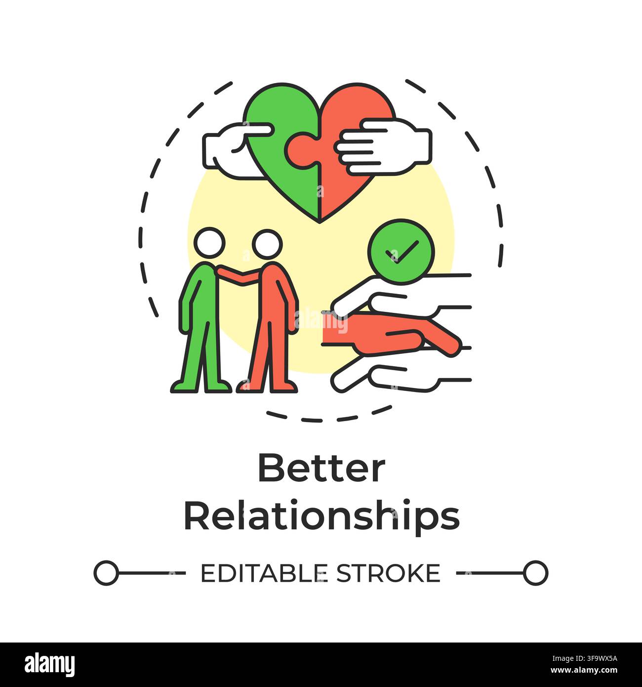 Better relationships multi color concept icon Stock Vector
