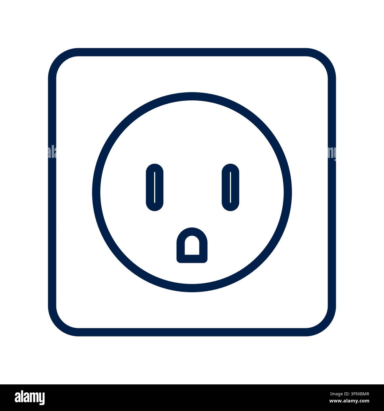 Electric Wall Socket Line Icon Vector Illustration. Stock Vector