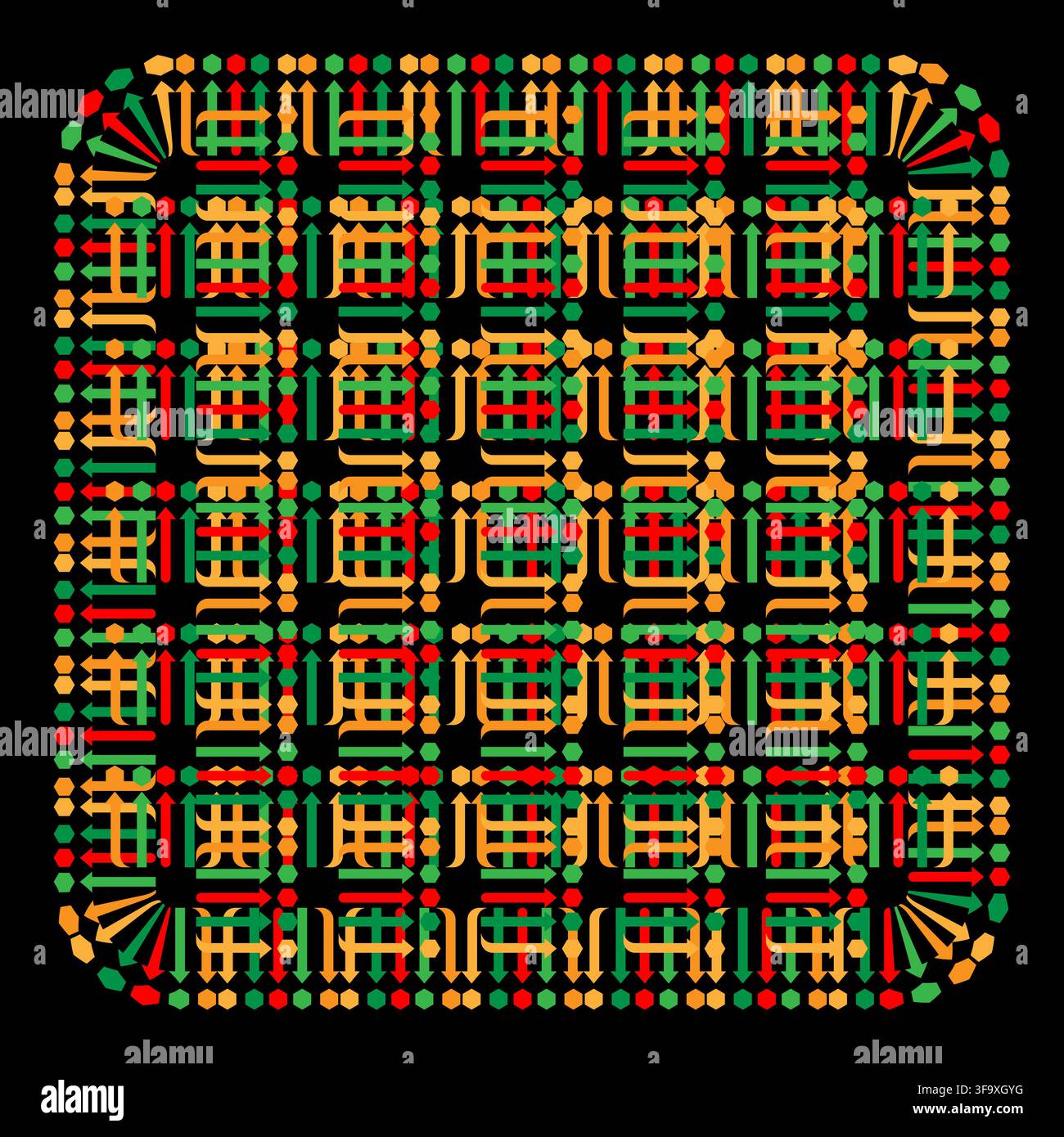 Square grid circuit board pattern with colorful vector design eps 10 Stock Vector