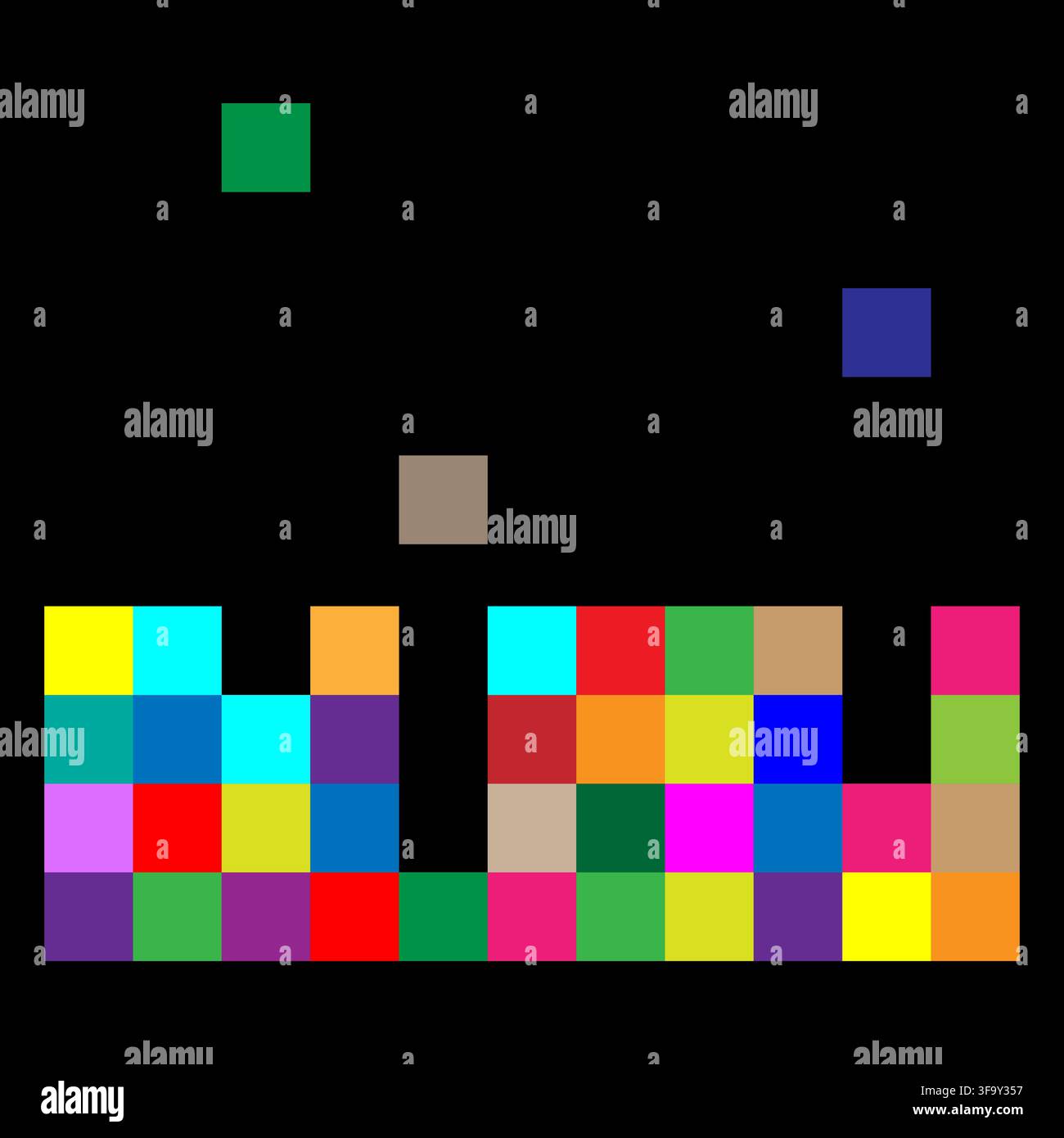 Block puzzle game vector shape features colorful square pattern. It represents creative tetris arcade. eps 10 Stock Vector
