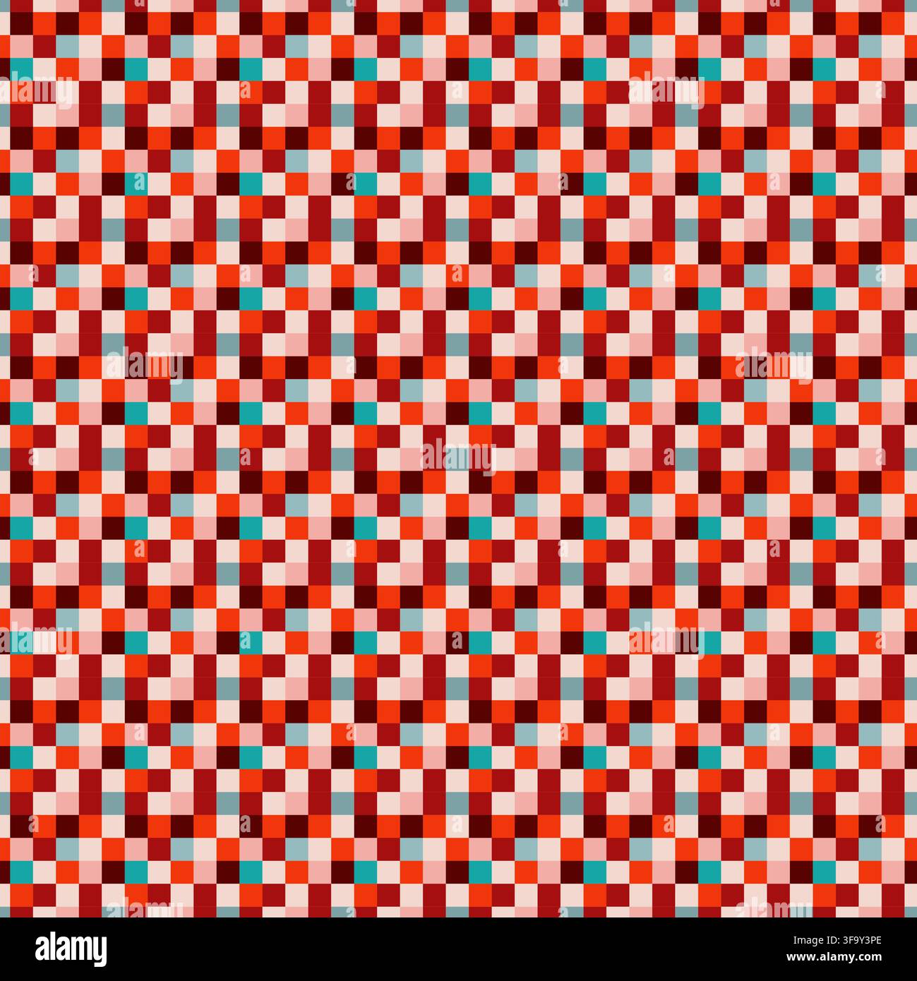 Retro Pixel Geometric Mosaic Texture Stock Vector