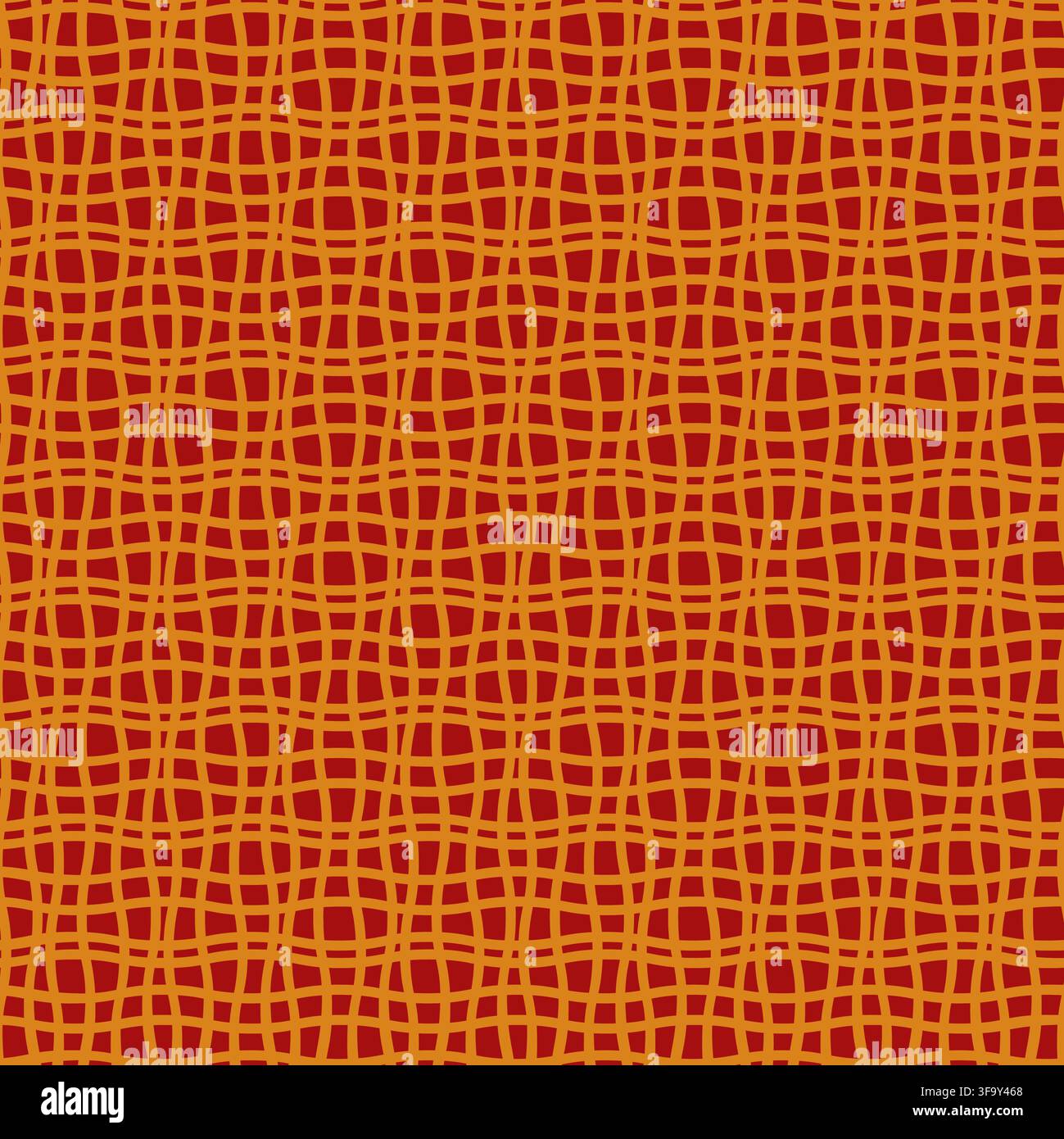 Orange Warped Grid Abstract Graphic Stock Vector