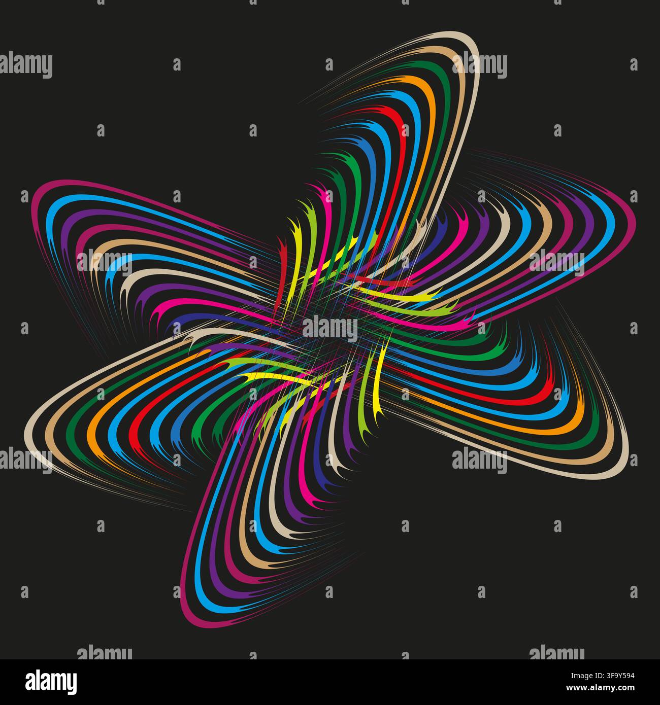 Star 3d wireframe line vector shape features colorful bright motion. It represents creative abstract galaxy. eps 10 Stock Vector