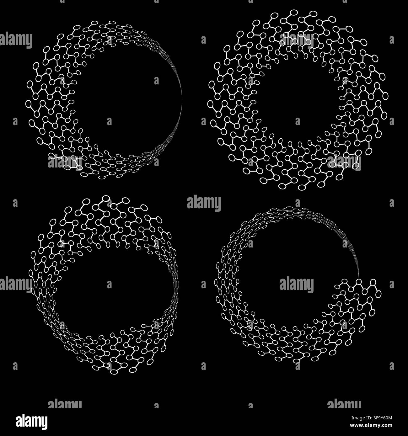 Abstract network connection circle collection with white vector graphic. eps 10. Stock Vector