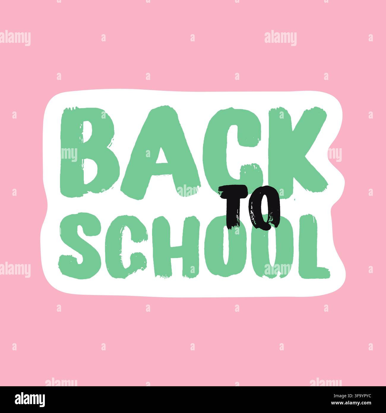 Back to school lettering doodle vector sticker for planner and notebook Stock Vector