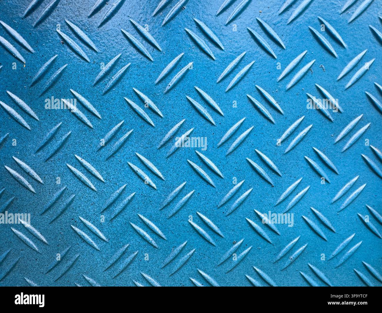 blue diamond plate background texture Stock Photo