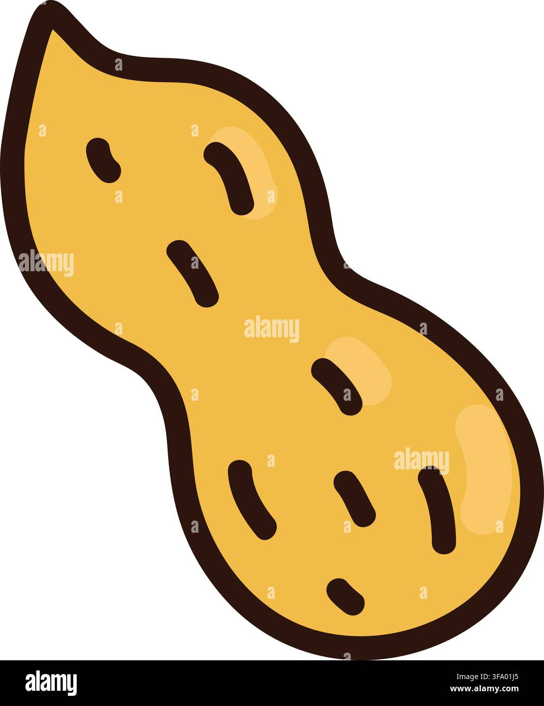 Illustration of outlined peanut shell Stock Vector