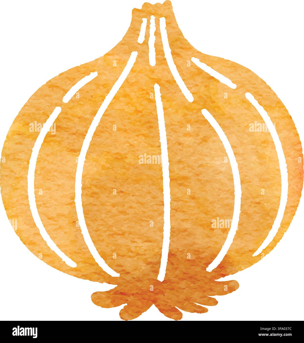 Watercolor onion vegetable icon simplified Stock Vector