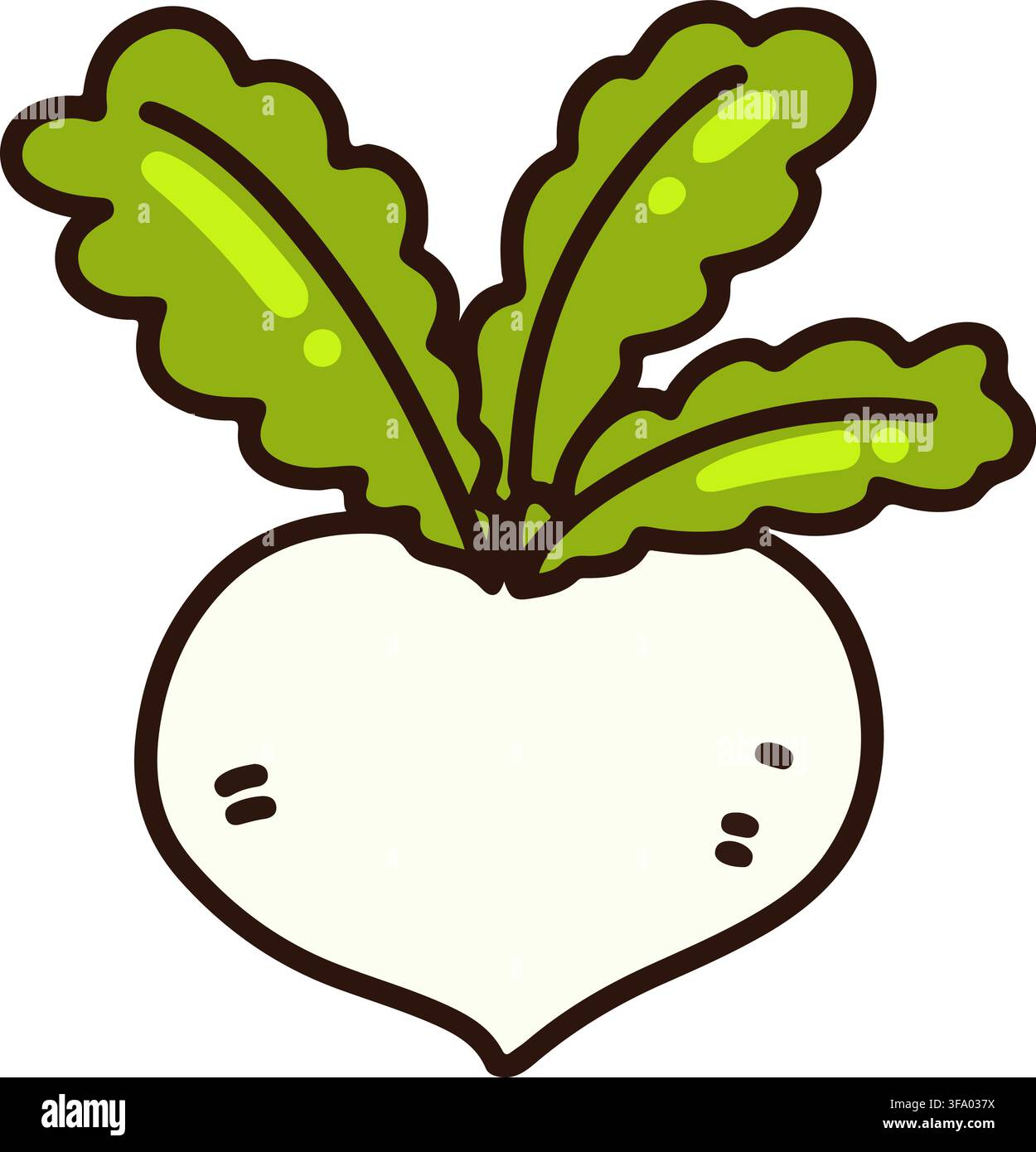 Cute and simple white radish Stock Vector