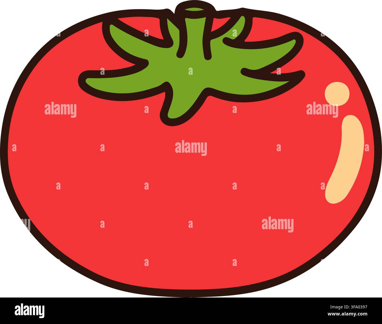 Cute and colorful red tomato Stock Vector