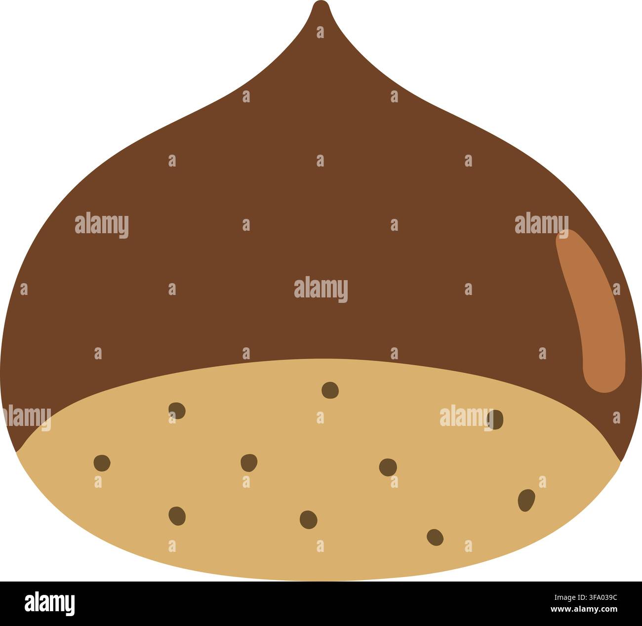 Simple and flat colored brown chestnut Stock Vector