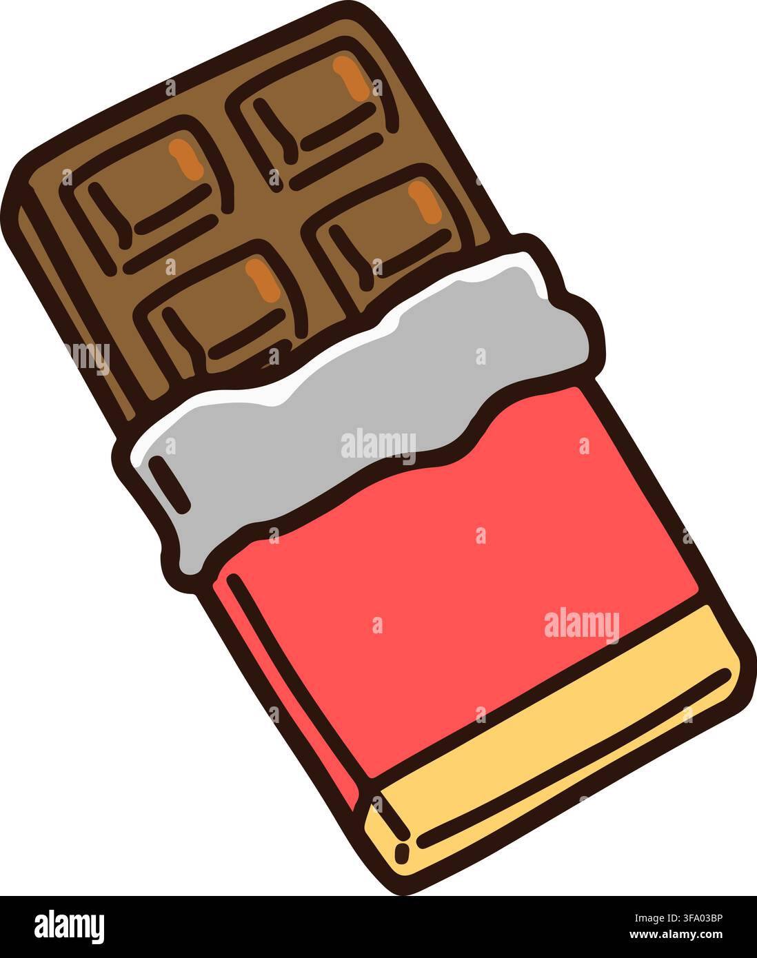 Outlined Chocolate in a wrapper Stock Vector