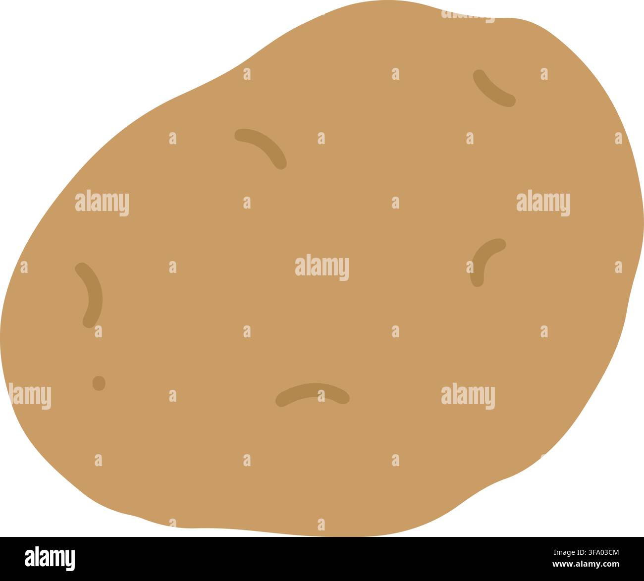 Flat colored simple brown potato Stock Vector