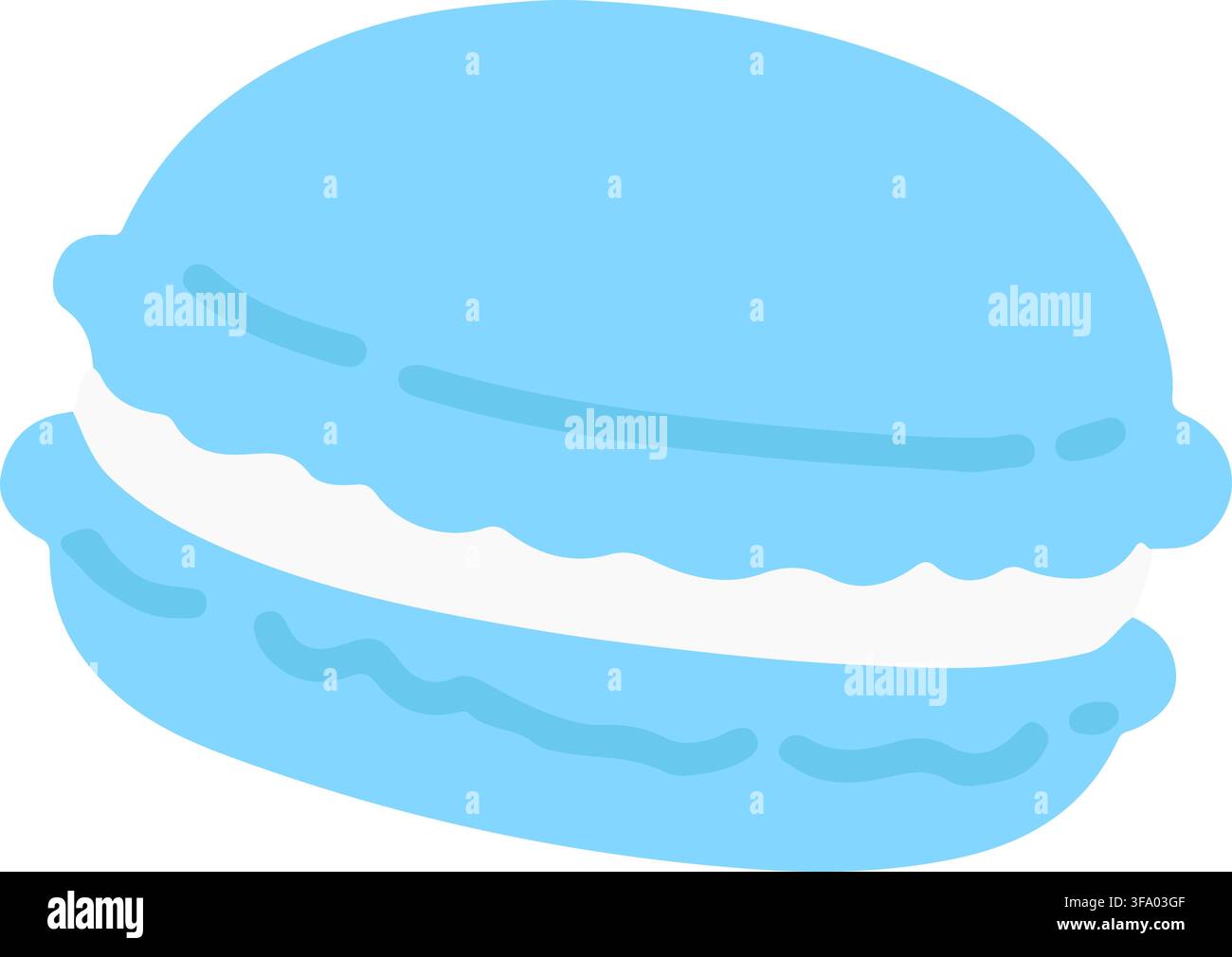 Simple and flat colored blue macaroon Stock Vector