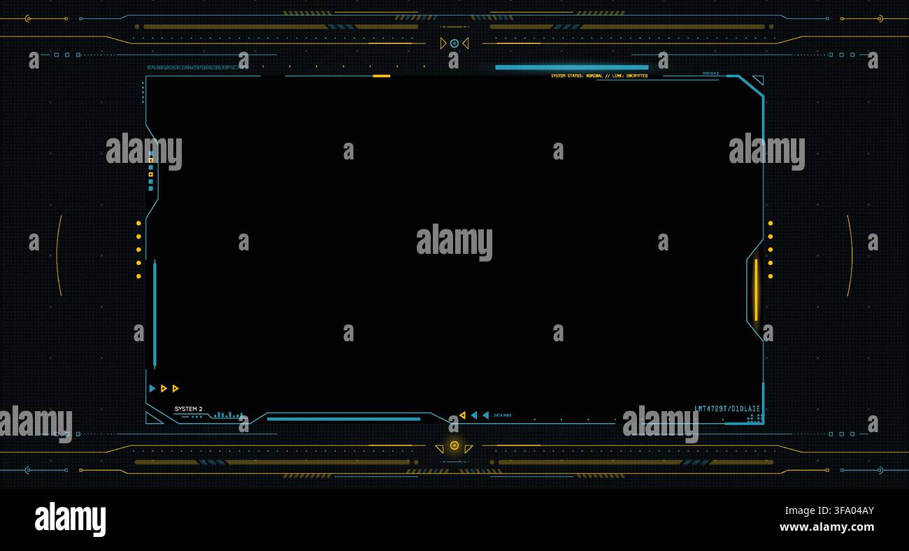 Futuristic blue UI video screen Stock Vector