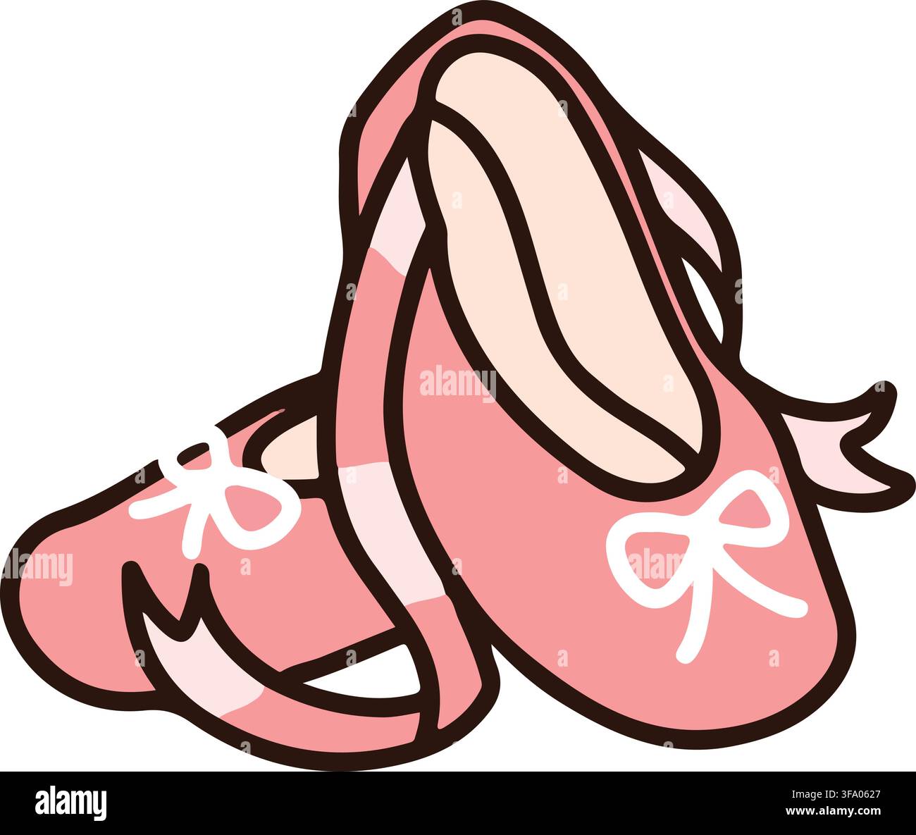 Simple and cute pink ballet shoes Stock Vector