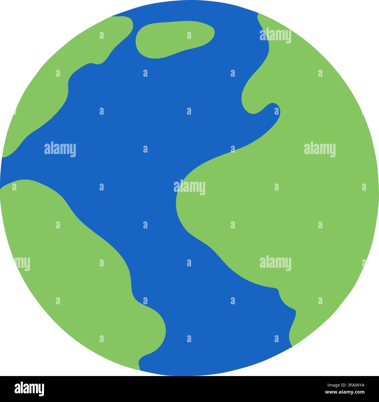 Simple hand drawn earth illustration flat colored Stock Vector
