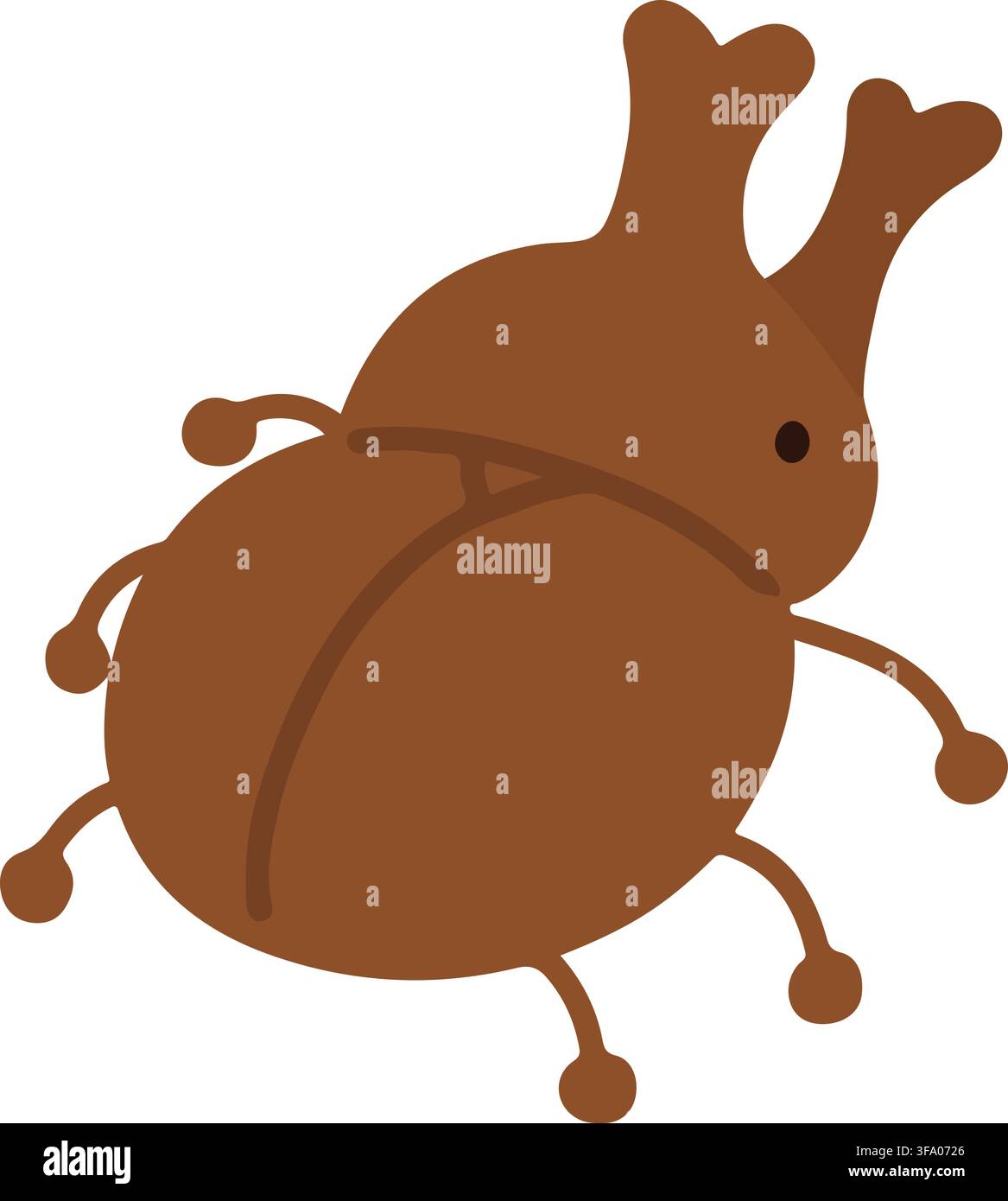 Simple flat colored brown Beetle Stock Vector