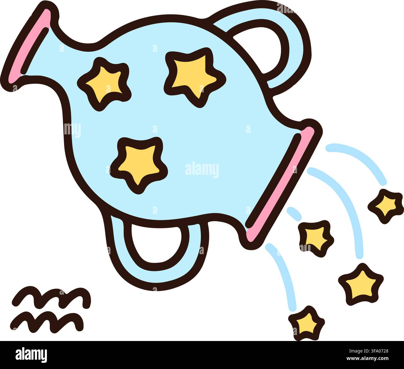 Outlined simple zodiac sign Aquarius Stock Vector