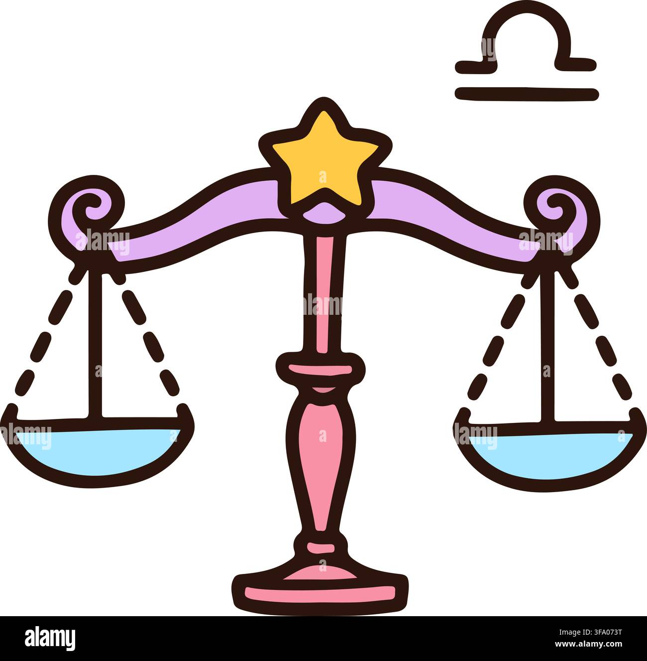 Outlined simple zodiac sign Libra Stock Vector