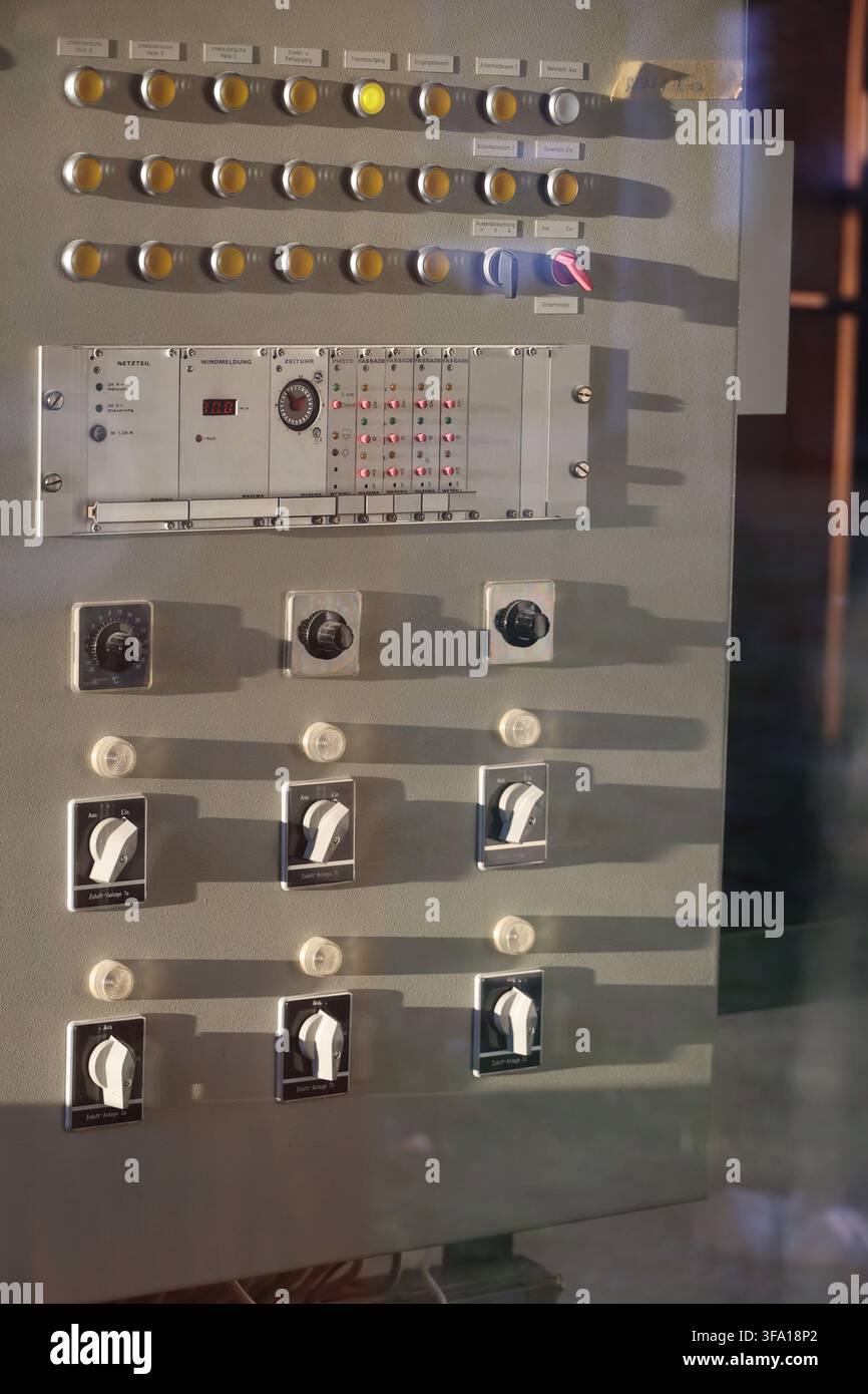 Industrial Control Panel with Buttons and Switches Stock Photo