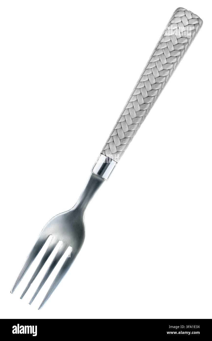 Stainless steel fork isolated on white background Stock Photo
