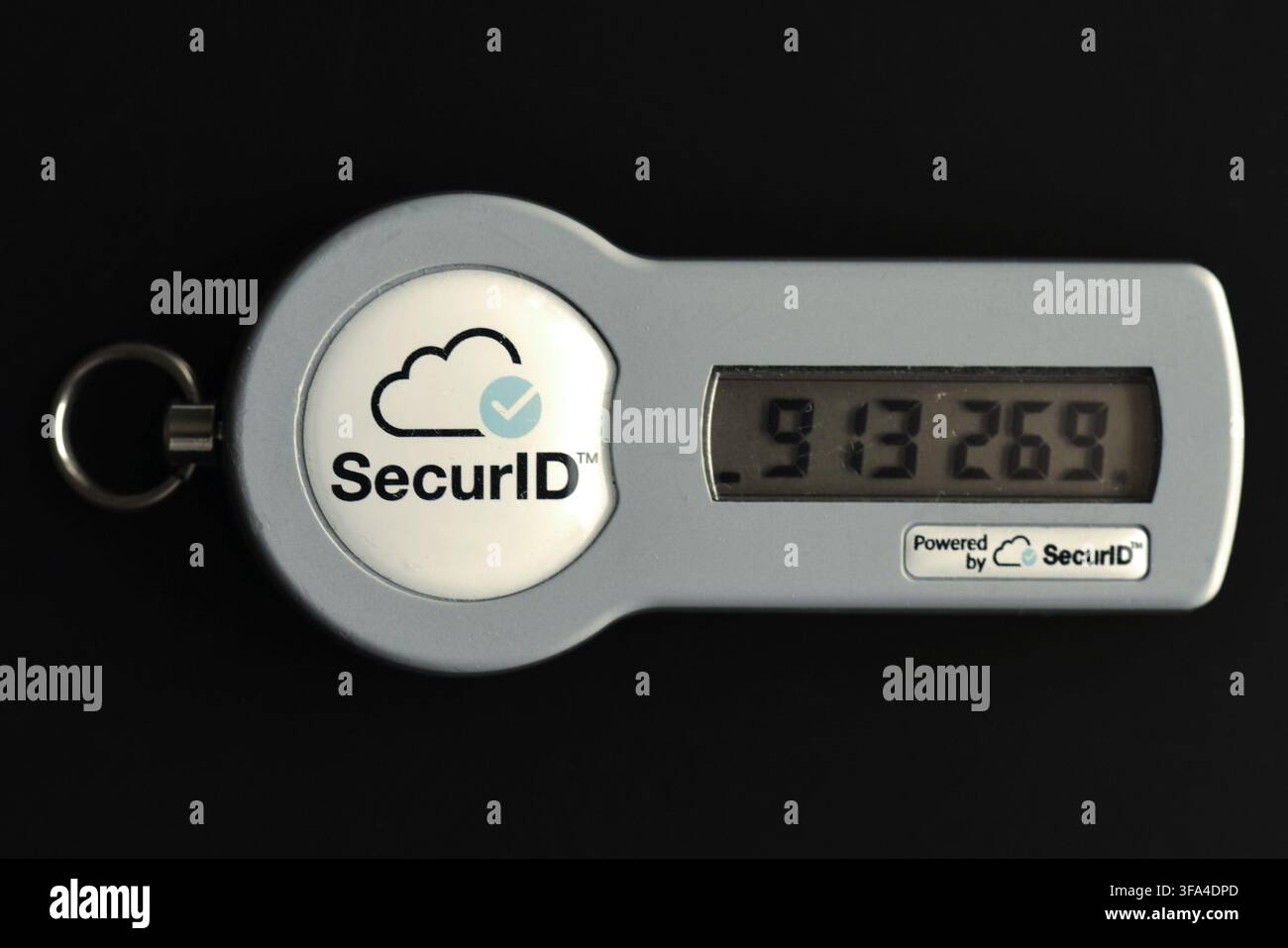 SecurID RSA secure access and authentication device for network security isolated on black Stock Photo